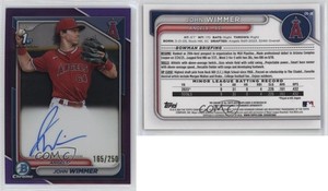 2024 Bowman Chrome Prospect Auto Purple Refractor /250 John Wimmer #CPA-JW Auto