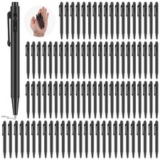 100 Pcs 4'' Mini Retractable Ballpoint Pens, 0.7 mm Fine Point With Clip, Tin...
