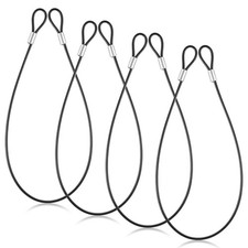 Security Cable with Loops 4PCS Metal 20" Stainless 20 inches, Black
