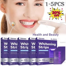1-5PCS Purple Teeth Whitening Strips   Peroxide Free  Enamel-Safe, 14 Count NEW