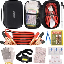 Emergency Kit with Battery Jumper Cables, Car Accessories, Emergency-Black