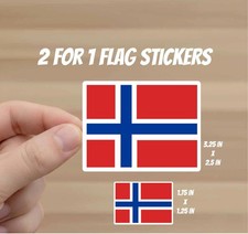Norway Flag Stickers  2-piece Decal Set Various Sizes 