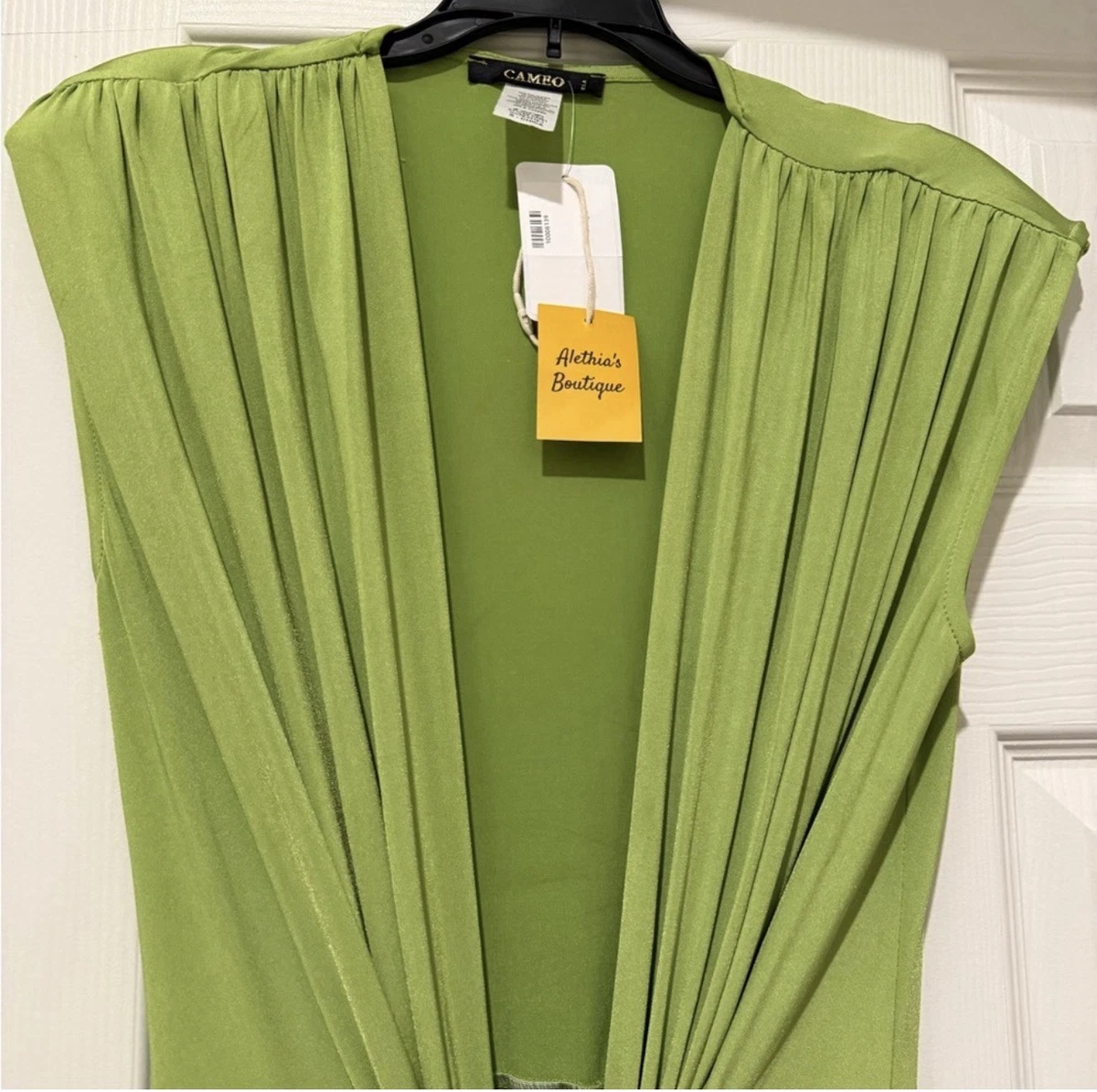 slim fit dress slacks Cameo Green Organic Cotton High-Neck 3/4 Sleeve Dress main image 1
