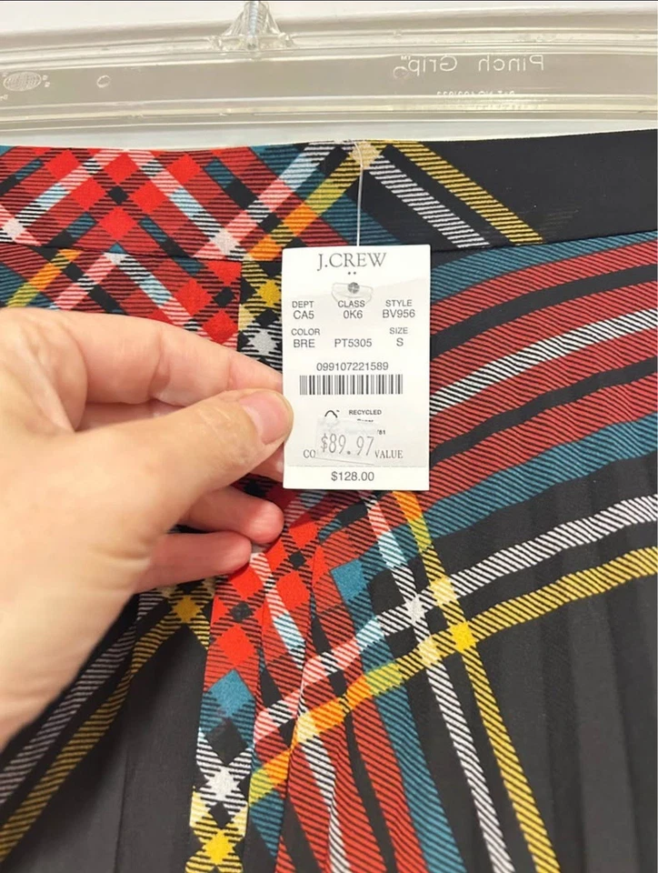 J. Crew NWT PLAID HOLIDAY MIDI SKIRT S Festive - Image 2 of 3
