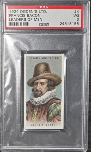 1924 Ogden's Ltd., Francis Bacon, PSA 3! [Leaders of Men] [#4] Auction!
