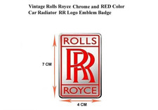 Vintage Rolls Royce Silver RED Color Car Radiator  RR Logo Emblem Badge #