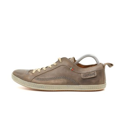 Kickers Herren 41 60 42 Sneaker Grau Leder Weiches Casual EU 42