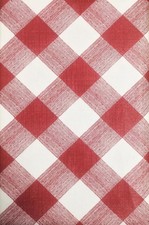 Red Checkered PEVA Tablecloth, 52 x 52 Inch Square, Wipe Clean, Flannel Backed
