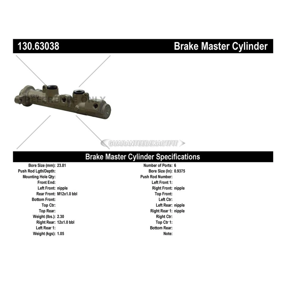 Para Chrysler Concorde e Dodge Intrepid Centric Brake Master Cylinder TCP - Imagem 3 de 3