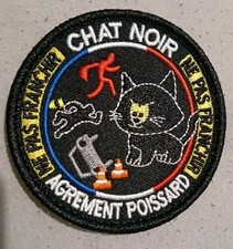 Écusson brodé rond Chat Noir 