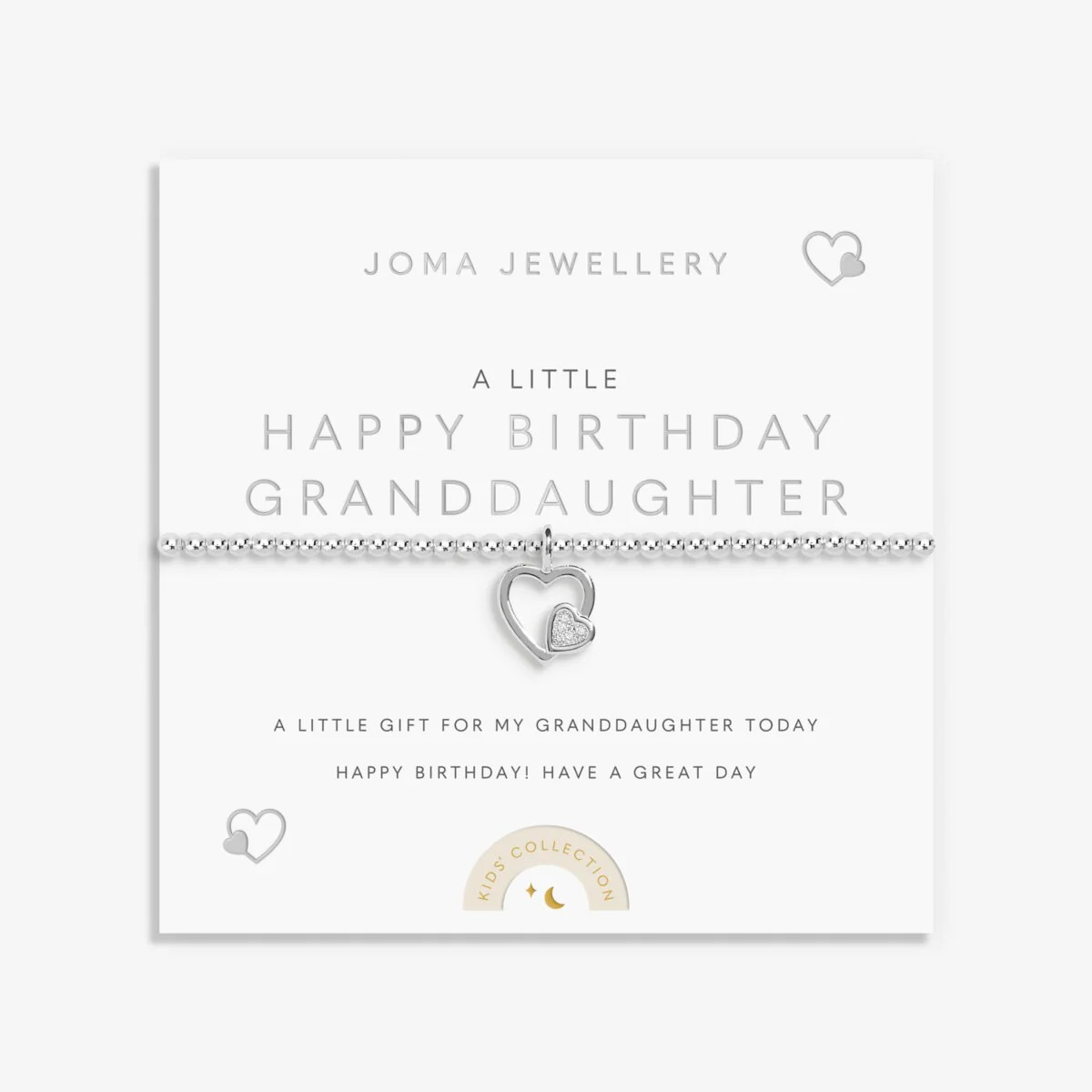 Joma Jewellery Kids' A Little 'Happy Birthday Granddaughter' Bracelet In Silver