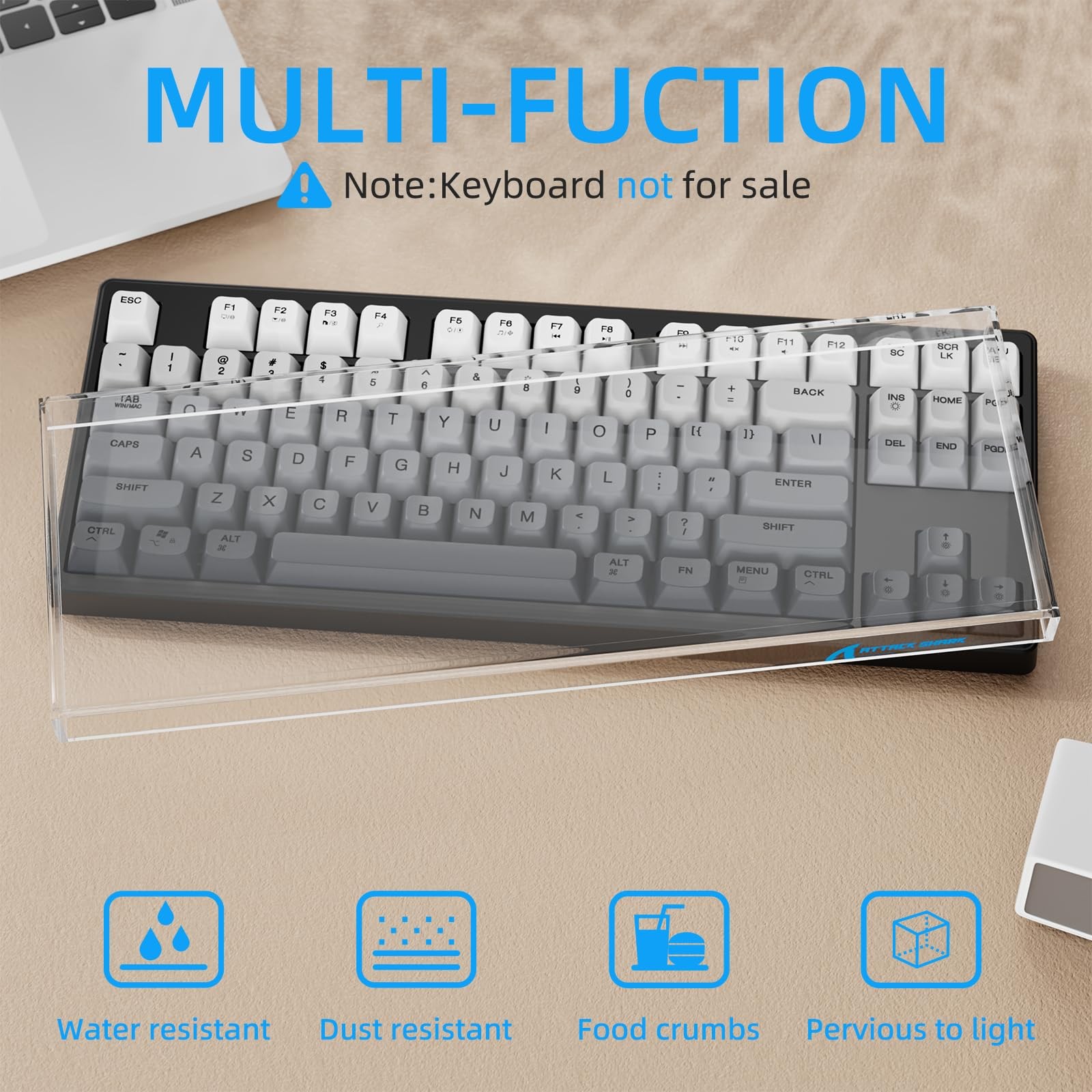 Protège-clavier acrylique transparent pour bureau à la maison