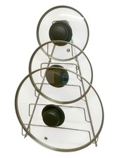 WAND DECKELHALTER VERCHROMT Tellerhalter Topfdeckel Wandhalter Wandregal