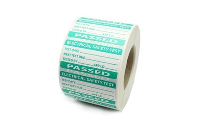 Etikettenmetriken - PAT-Prüfung - bestandene Etiketten/Aufkleber - PP 50 mm x 25 mm, weiß 