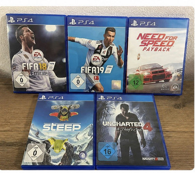 PlayStation 4 Spiele: FIFA 18, FIFA 19, Need for Speed, Steep, Uncharted 4