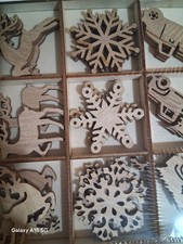 9 Piece Wood Ornaments for Christmas Tree