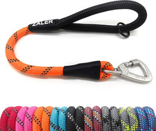 Short Dog Leash, 18 Inches Rope Traffic Leashes for Dogs, Reflective Dog Lead wi