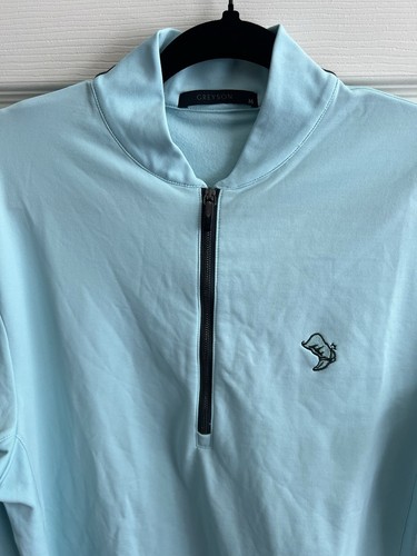 GREYSON Men’s Siasconset 1/4 Zip Cattail Blue Cowboy Boot Pullover Sz M NWT $148 - Picture 3 of 11