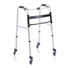 Deambulatore a 4 ruote per anziani - Pieghevole regolabile - Mopedia