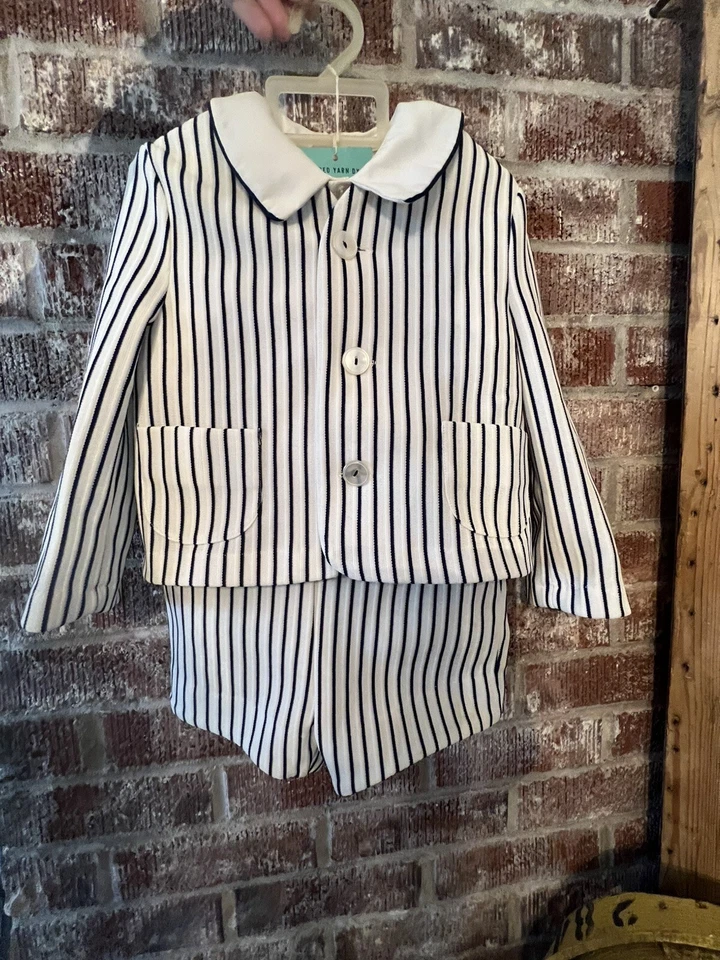 3 Piezas “imp Originals” Talla 6 Niños Eton Seersucker Traje Chaqueta Abrigo/De Colección Nuevo de Lote Antiguo Foto 2 de 4