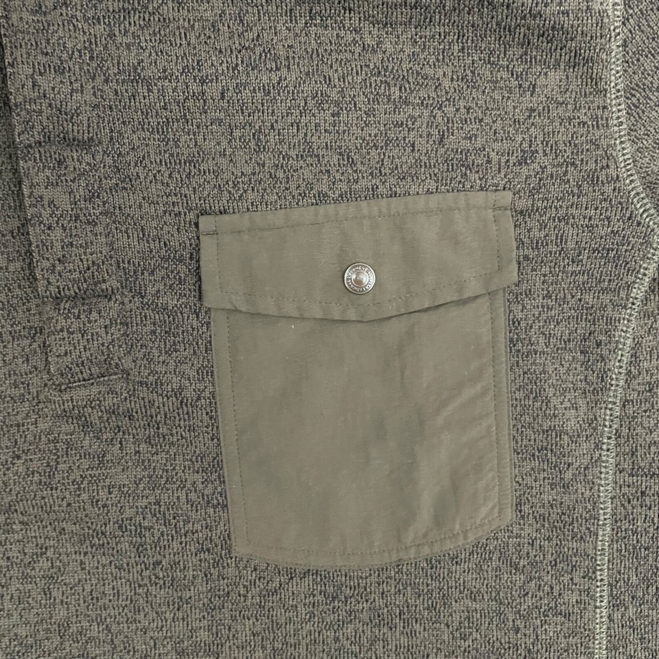 REI Fleece Jacket Mens Medium Brown Snap Pullover Hiking Nature Dad