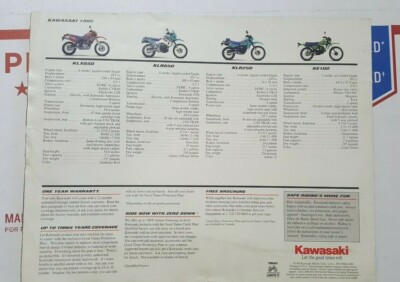 NOS Kawasaki 1995 Dual Purpose Fold Out Brochure 99969-2403 (tzp