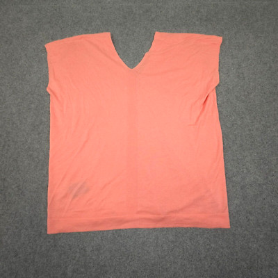 Jaeger Jumper Womens LARGE Pink Knit V Neck Sweater Vest Sleeveless Warm Size L
