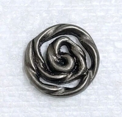Gedrehte Blumenknöpfe 18 mm Kunststoffschaft metallic grau Drahtoptik Hemd Nähen