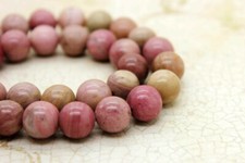 Natural Rhodonite, Rhodonite Smooth Round Loose Gemstone Beads - PG288