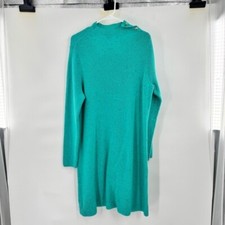 Talbots Blue Long Sleeve Mock Neck Sweater Dress SHAKER STITCH TWEED size XL