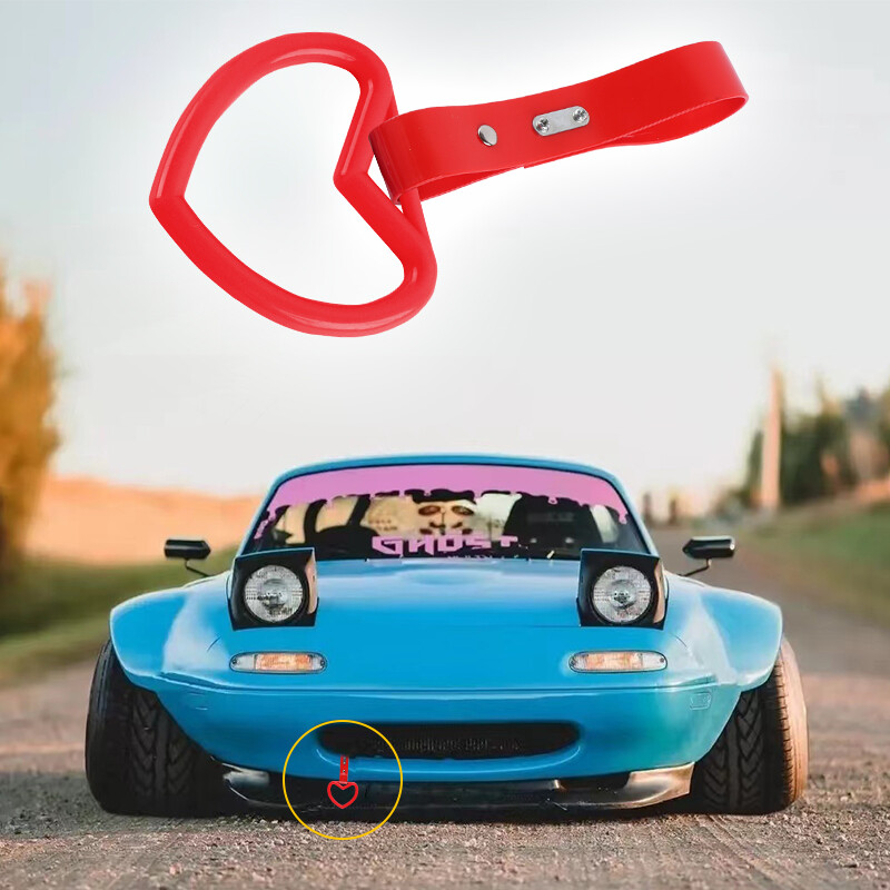JDM Heart Shape TSURIKAWA Red Ring Car Subway Train Bus