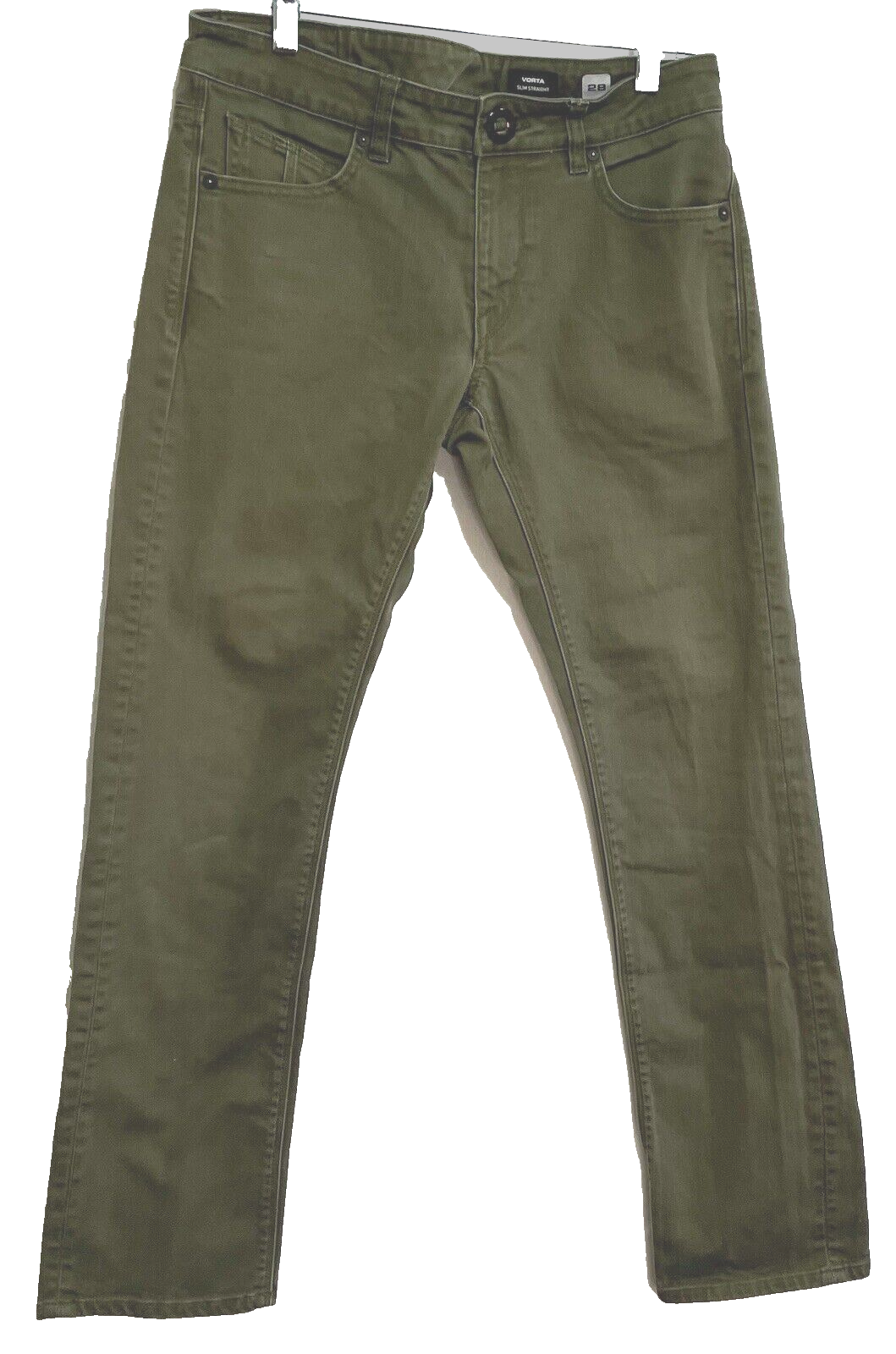 VOLCOM VORTA JEANS WOMEN 28 GREEN STRAIGHT FIT LEG