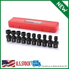 10-piece 3/8 Drive Shallow Universal Impact Socket Set, Metric,10-19mm