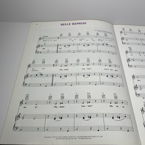 Beauty and the Beast Sheet Music Song Book Piano & Vocal 1991 Walt Disney - 第 10/12 張圖片