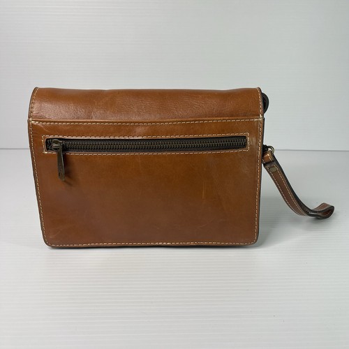 Patricia Nash Torri Italy Tan Genuine Leather Crossbody Handbag Purse VGC - Picture 3 of 20