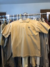 Chemise Lacoste Vintage Men's Beige Polo Shirt Made In France EUC Size Medium