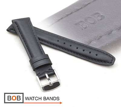 BOB KLASSISCHES UND HOCHWERTIGES FLIEGERUHR - ECHTLEDERBAND SCHWARZ 19/16 mm