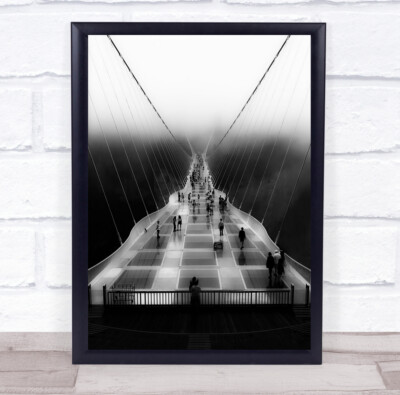 Brücke Glas Glasbrücke schwarz weiß Fluchtpunkt Perspektive Strings Druck