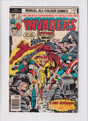 Invaders (1975) #  12 UK Price (5.0-VGF) (1306686) 1st Spitfire (In uniform) ...