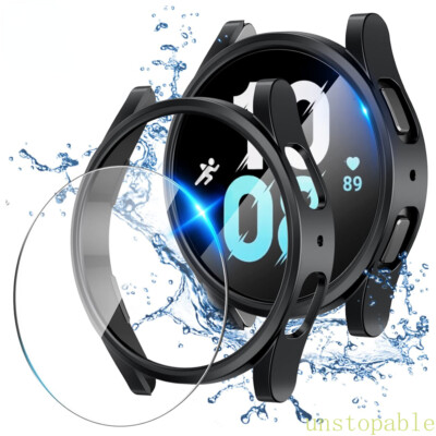 Soft Frame Bumper Case +Glass Cover For Samsung Galaxy Watch 41mm 42mm 45mm 46mm
