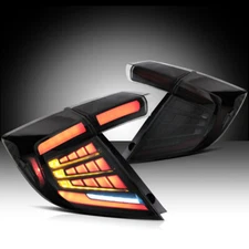 VLAND Smoked Tail Lights For Honda Civic Hatchback 2017-2021 LED DRL w/Dynamic