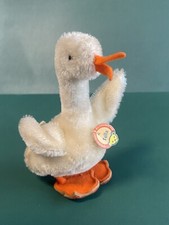 Steiff Tier Mohair Gans Tulla 12 cm Fahne + Schild + Knopf im Ohr Unbespielt