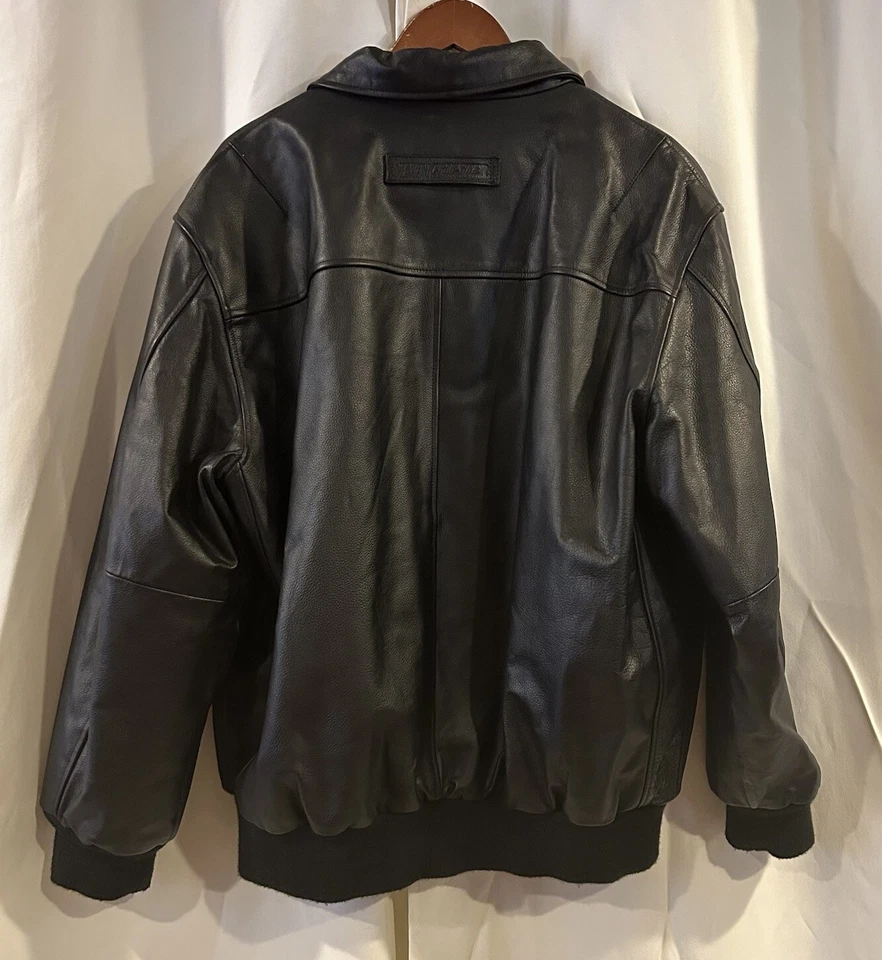 Vintage Winchester Leather Bomber Jacket Coat Men’s L Zip Quilted Lining Heavy - Image 4 of 4