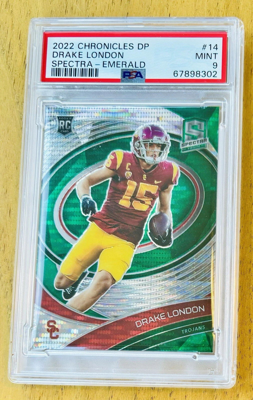 Drake London Panini Chronicles Draft Picks Spectra #14 Emerald