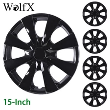 15" Wheel Covers Black Snap On Hubcaps Replacement For 2009-2019 Toyota Corolla