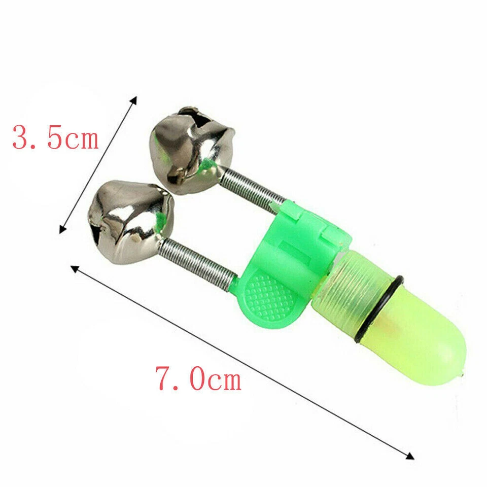 20 PIEZAS LED Pesca Nocturna Mordedura Cebo Alarma 2 Campanas Luz Caña Punta Clip Anillo de Alerta Foto 4 de 4