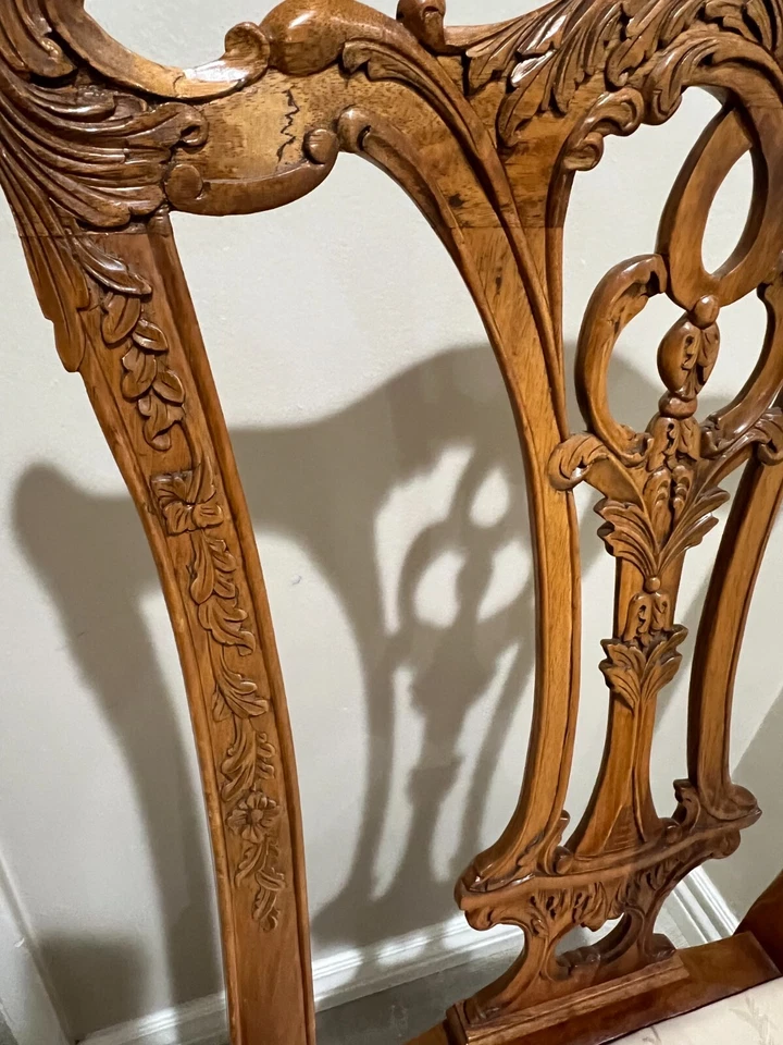 GEORGIAN FURNISHINGS Solid Mahogany Chippendale Dining Chair, 39" T, 24" Widest - Image 4 of 4