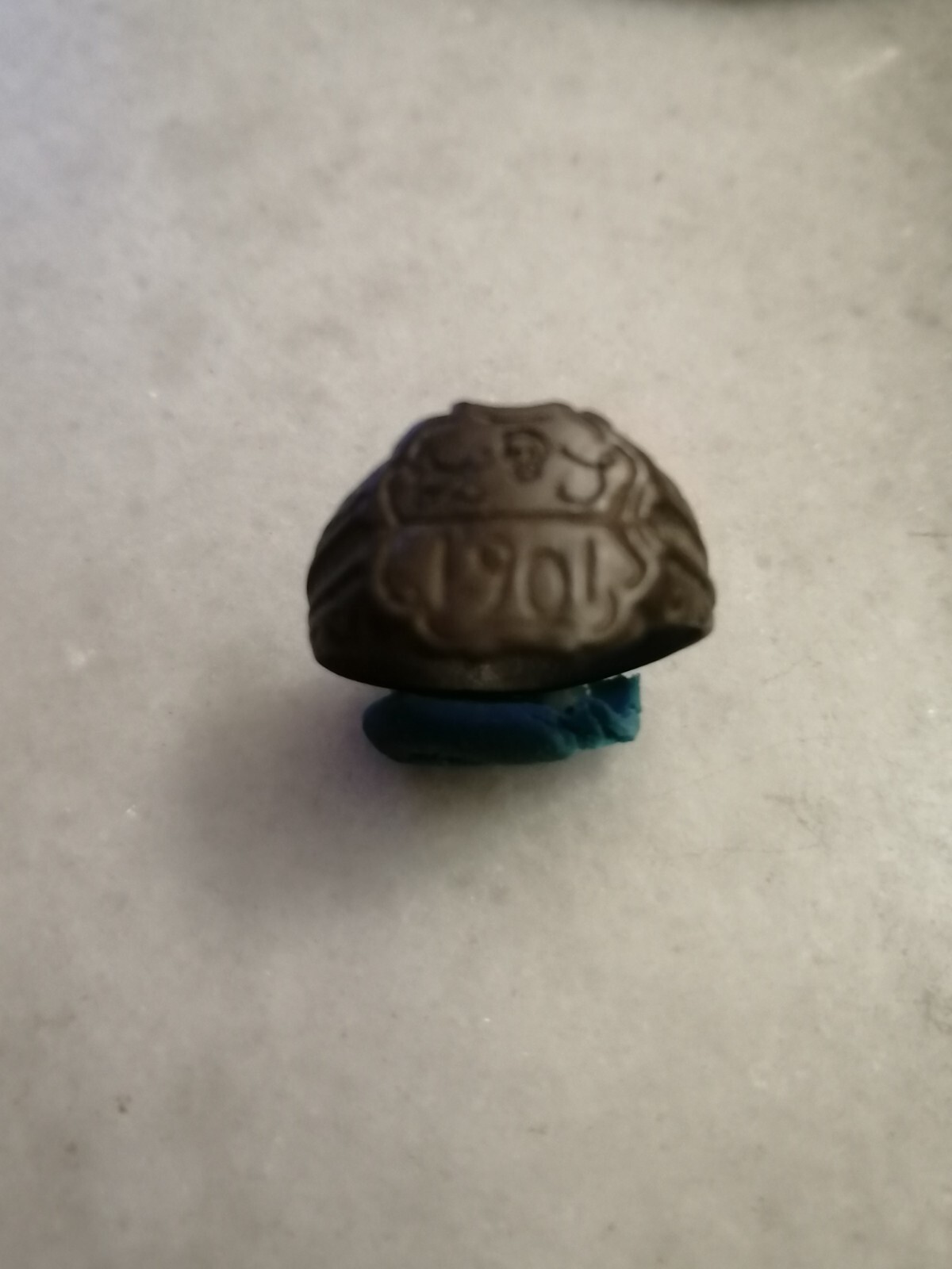 Rare Victorian Memento Mori Skull Bronze Mourning Ri… - Gem
