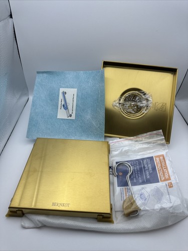 Square Shower Drain 6", Brushed Gold Floor Drain with Tiled Insert Grate & Strai - Bild 2 von 13