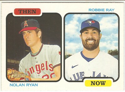 2022 TOPPS HERITAGE RYAN/RAY THEN AND NOW BASEBALL CARD TAN-RR
